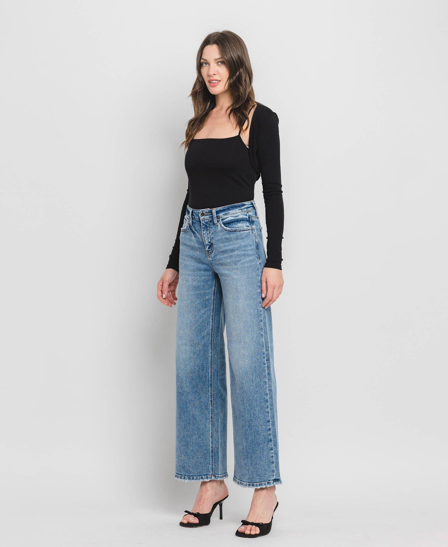 Flying Monkey High Rise Wide Leg Jeans