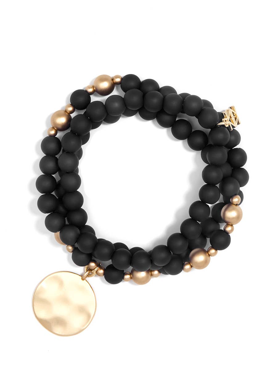 Zenzii Matte Beaded Wrap Charm Bracelet