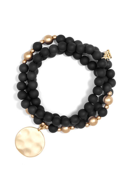 Zenzii Matte Beaded Wrap Charm Bracelet