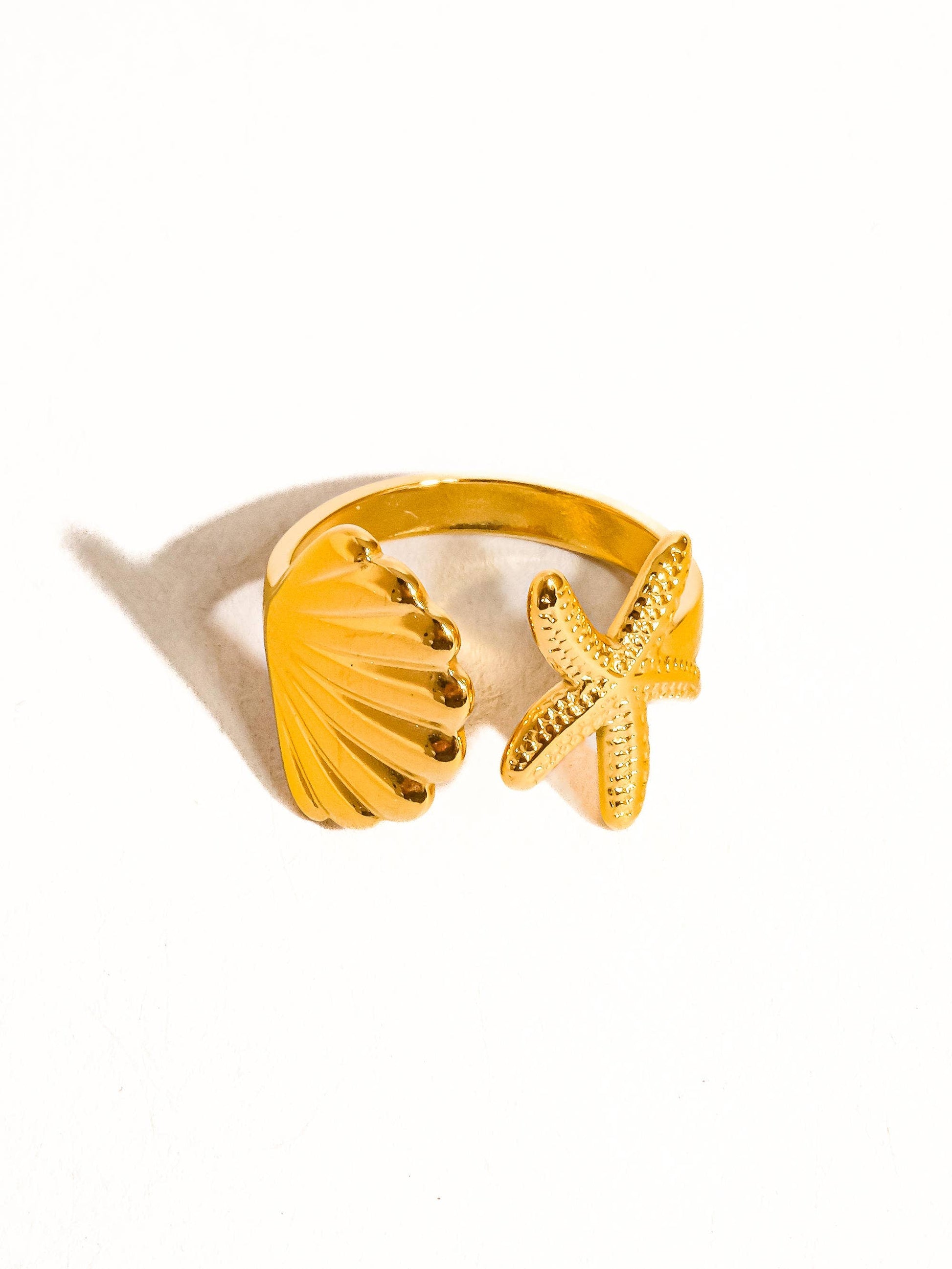 gold shell ring