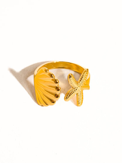 gold shell ring