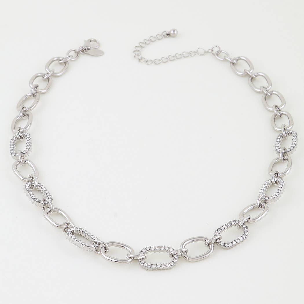 Bejeweled Link Chain Necklace