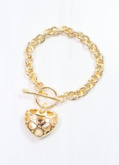 Caroline Hill Huston Heart Bracelet Gold