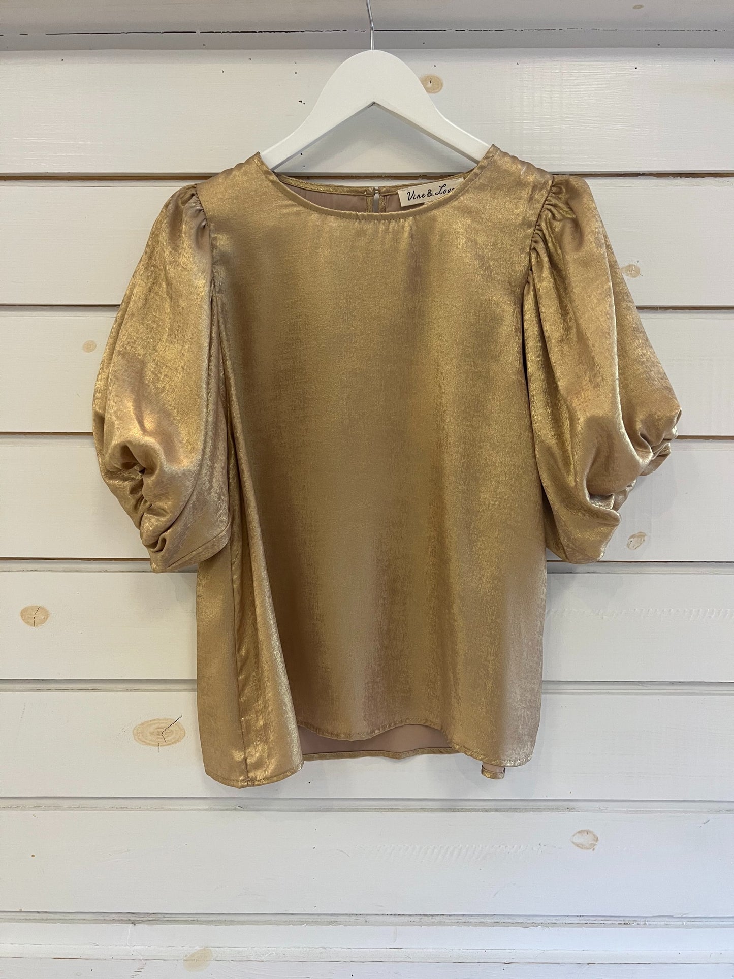 Solid Gold Short Sleeve Blouse