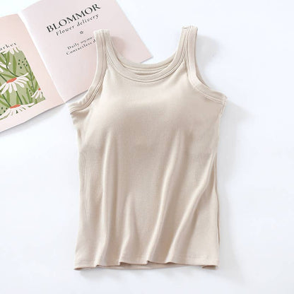 Athleisure built-in bra rib tank top