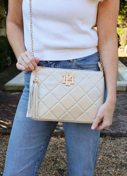 Caroline Hill Madelyn Clutch/Crossbody PEARL QUILTED LD