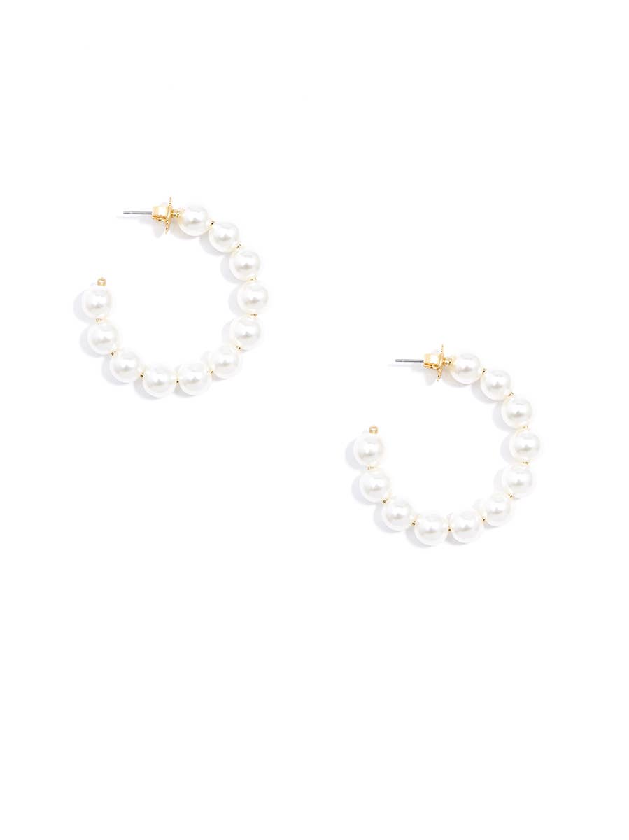 Zenzii Classic Pearl Hoop Earrings