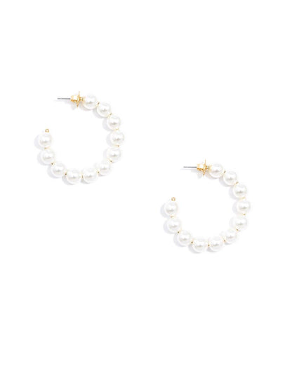 Zenzii Classic Pearl Hoop Earrings