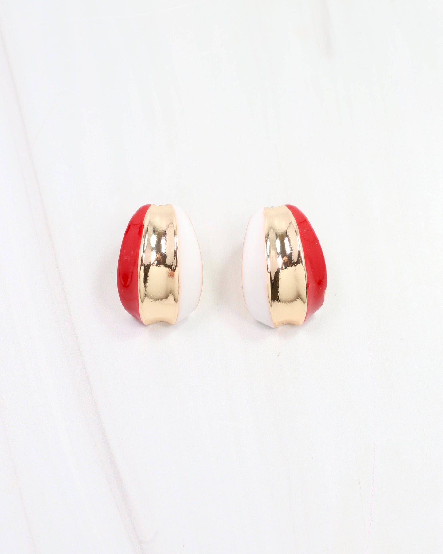 Penney Hoop Earring Red White