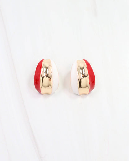Penney Hoop Earring Red White