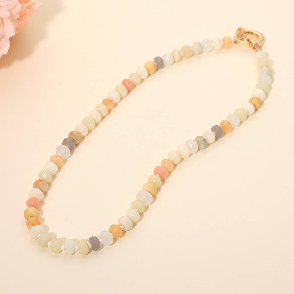 Faceted Pebble Beaded Necklace