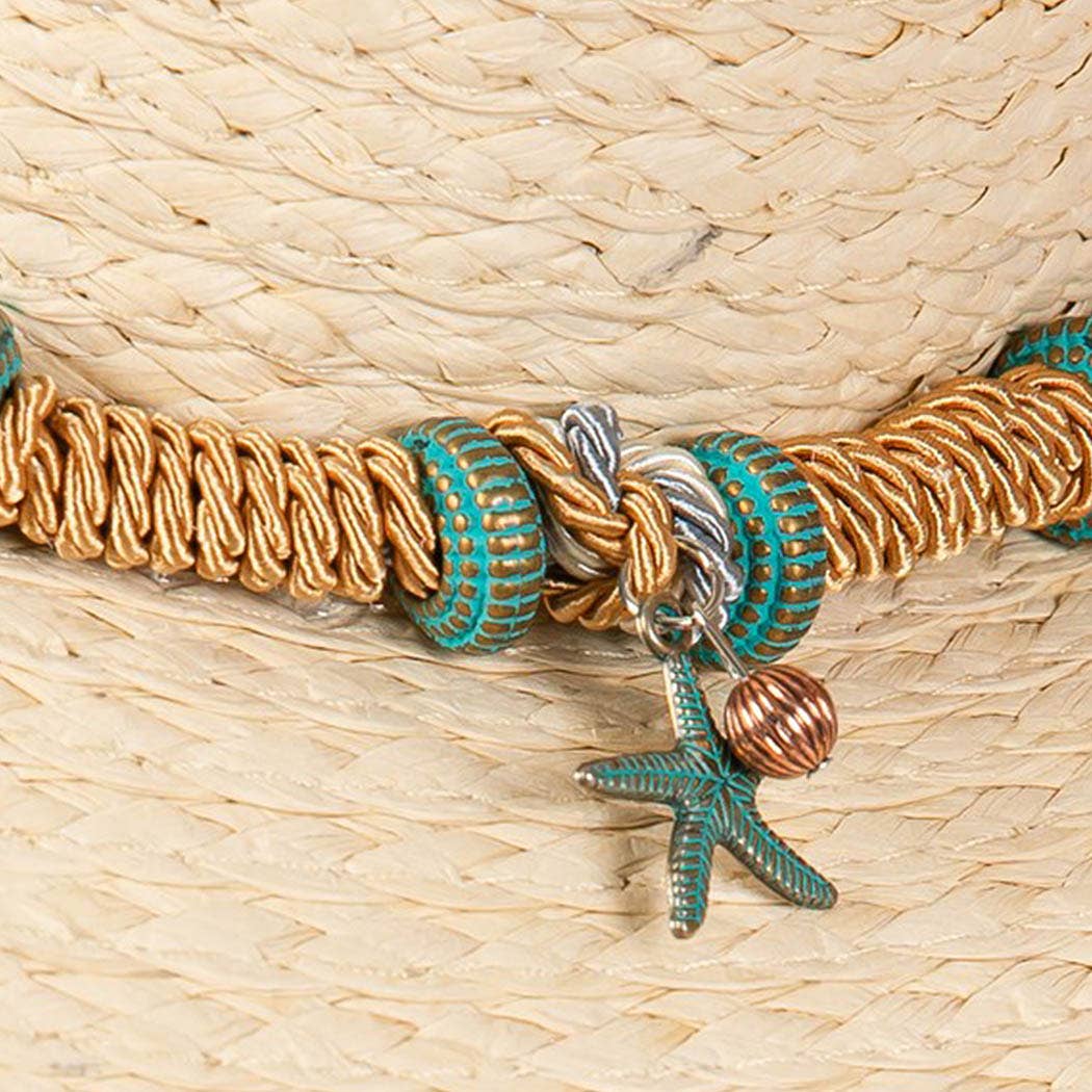 Straw Sunhat with starfish band