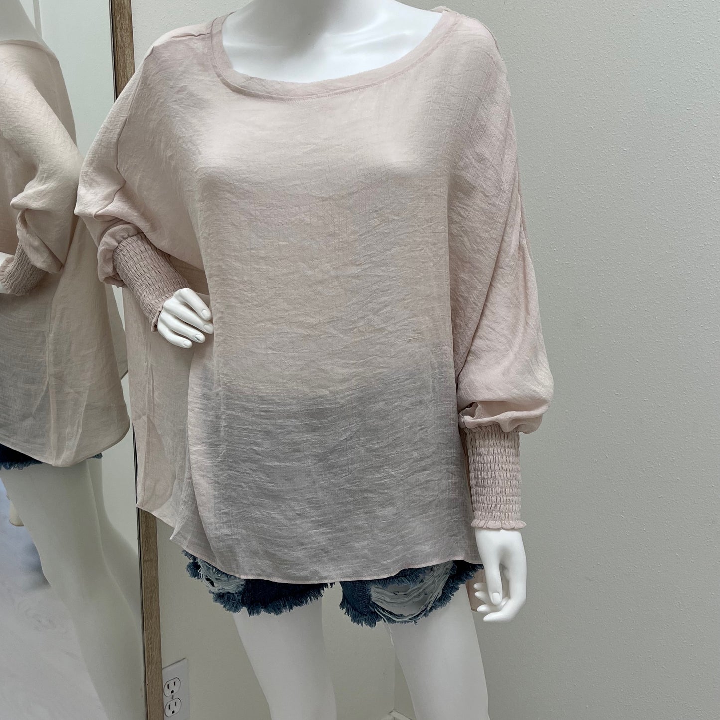 Grade & Gather smocked sleeve rose