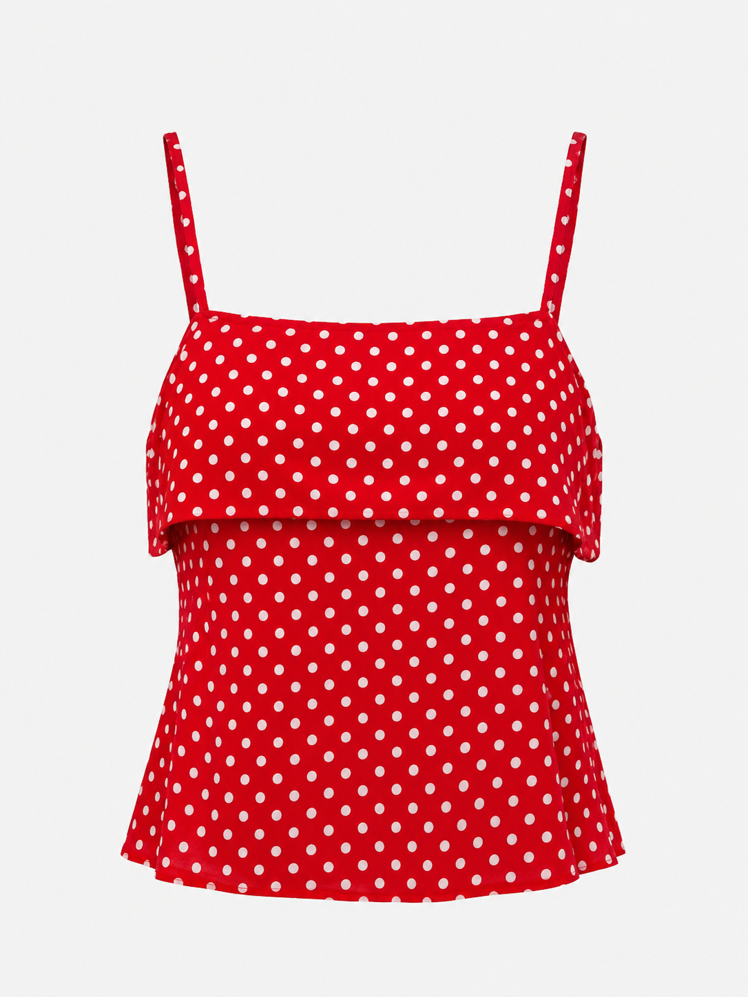 red polka dot top