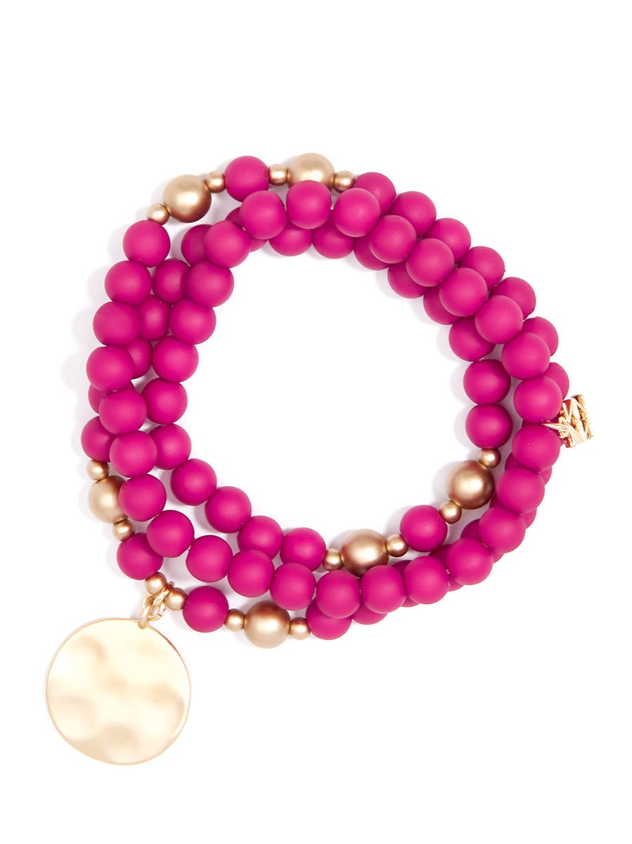 Zenzii Matte Beaded Wrap Charm Bracelet