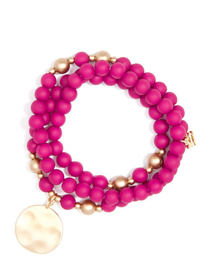 Zenzii Matte Beaded Wrap Charm Bracelet