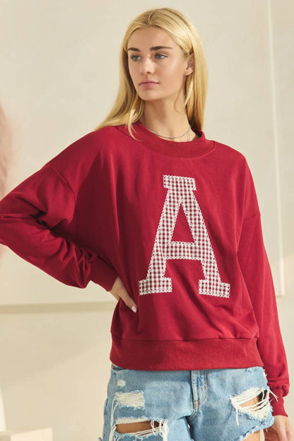 "A" Patched Gameday Pullover Sweatshirt