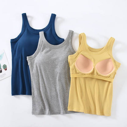 Athleisure built-in bra rib tank top