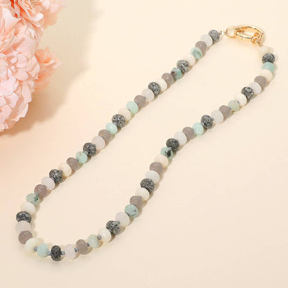 Faceted Pebble Beaded Necklace