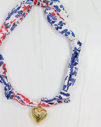 Serafina Scarf Charm Necklace Nvy Rd Floral