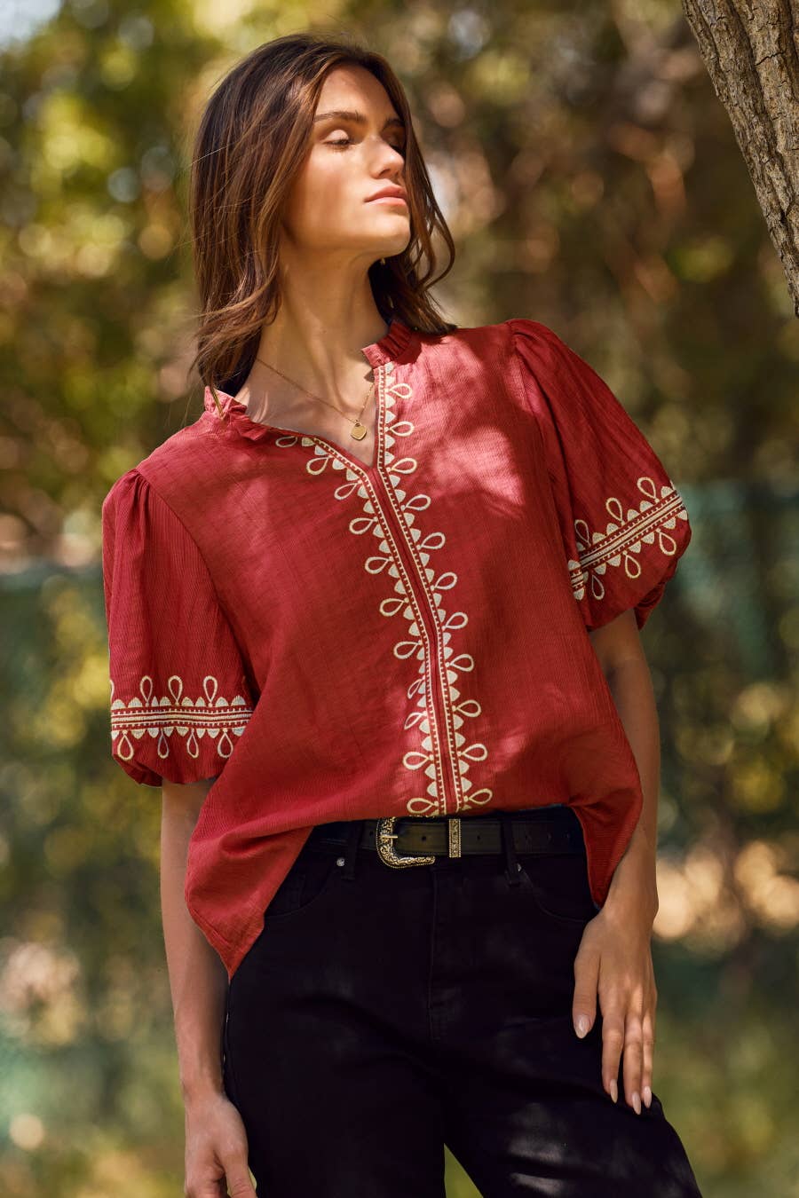 Bubble Sleeve Blouse