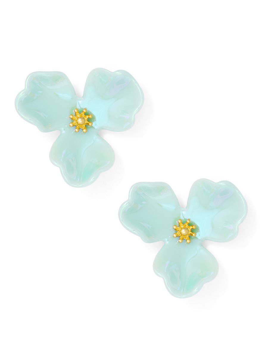 Zenzii Iridescent Resin 3-Petal Stud Earring