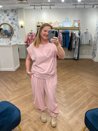 Modern Checkered French Terry Set