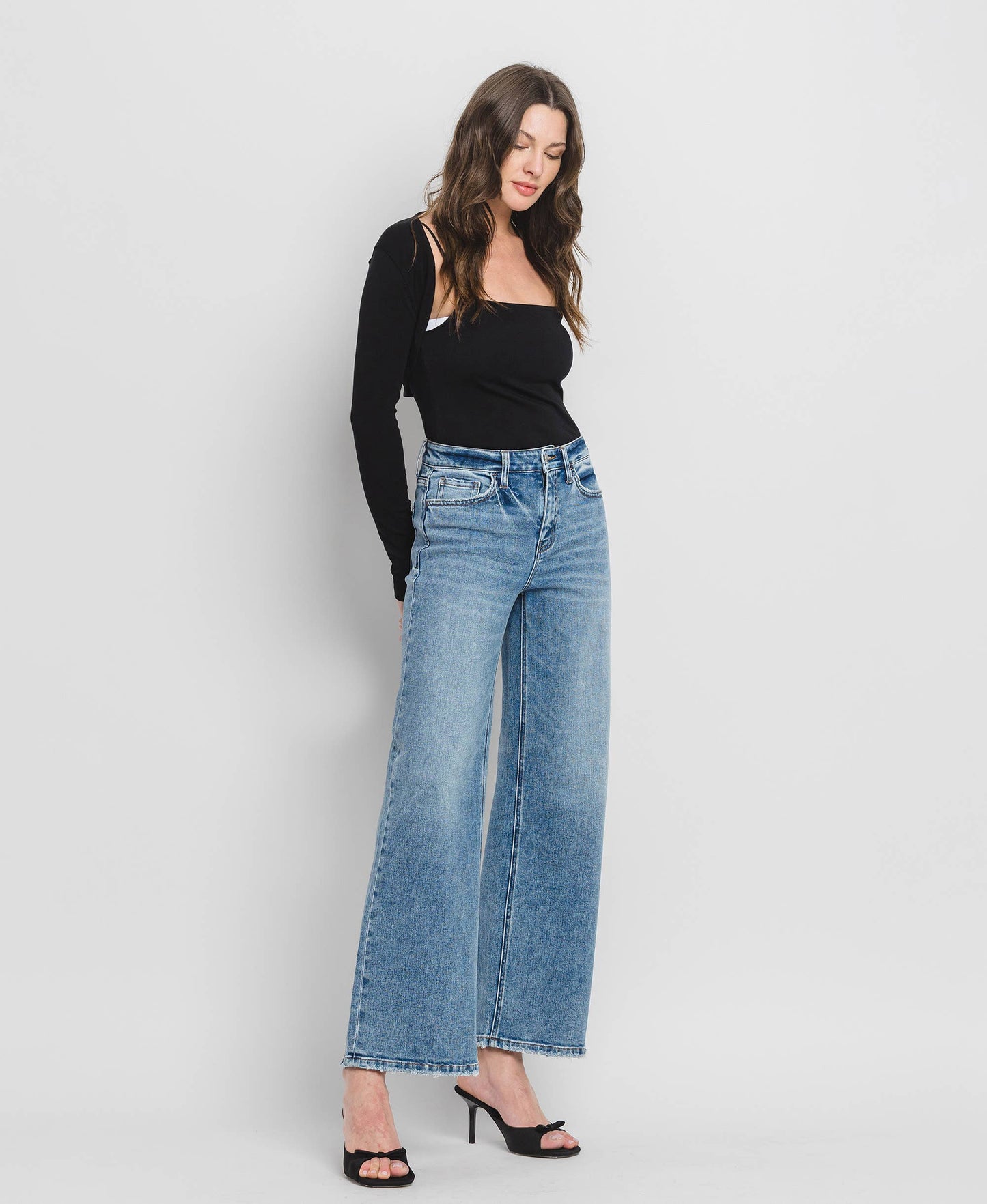 Flying Monkey High Rise Wide Leg Jeans