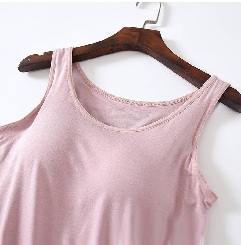 Regular basic soft flowy built-in bra tank top