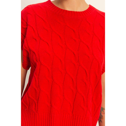 Sleeveless Oversized Cable Knit Sweater Vest