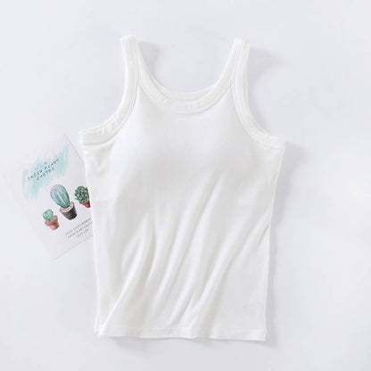 Athleisure built-in bra rib tank top