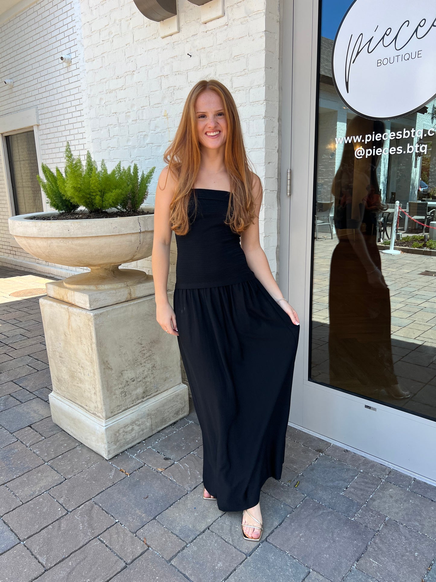 lucy paris black strapless dress