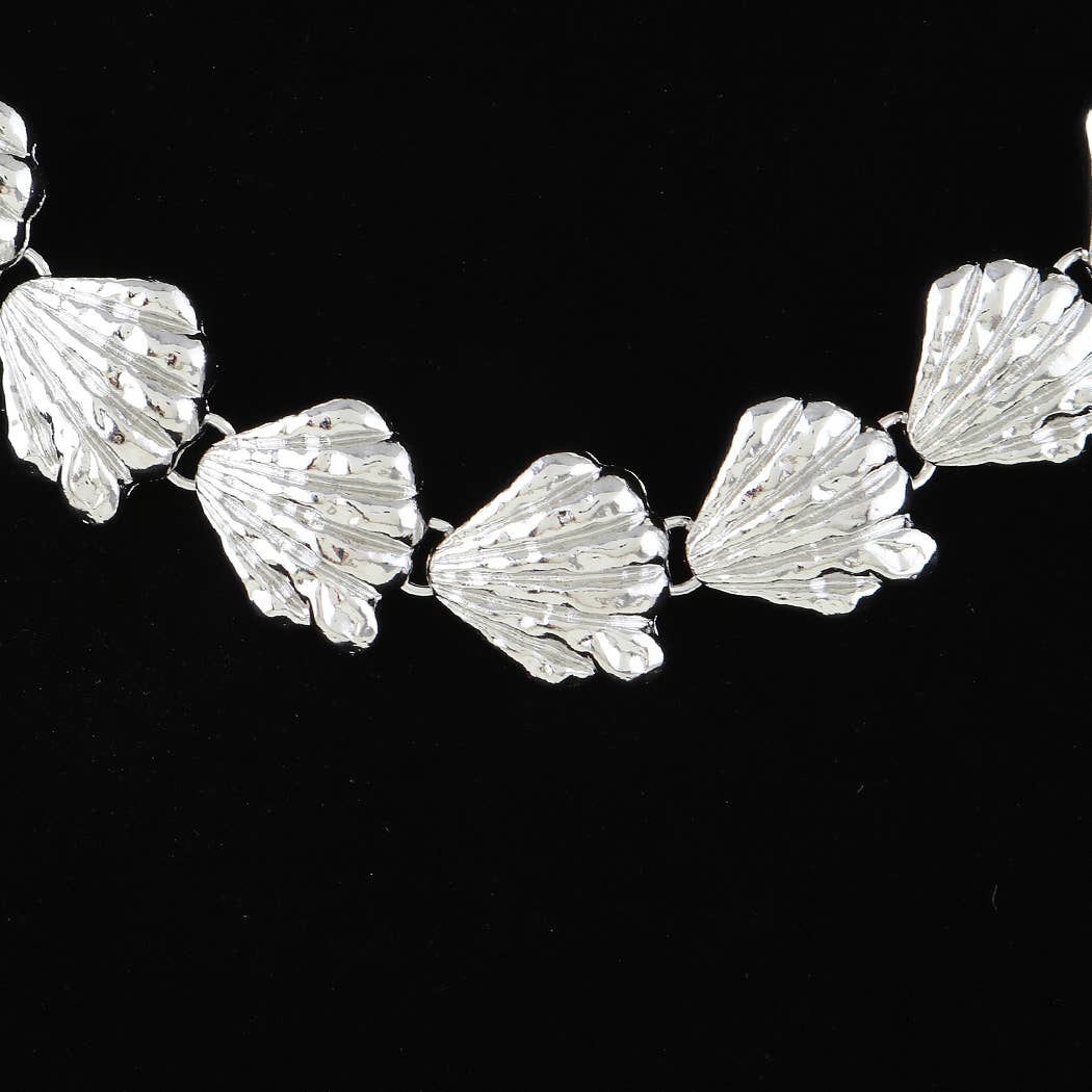 Hammered Sea Shell Charm Necklace