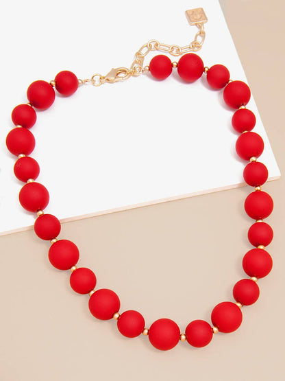 Zenzii Chunky Matte Beaded Collar Necklace Jewelry