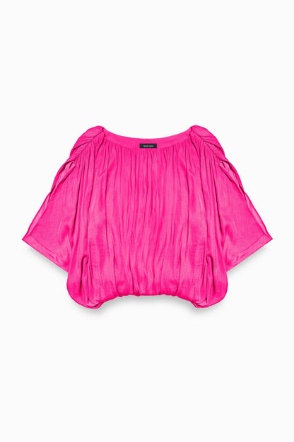 Grecian Drape Bubble Blouse