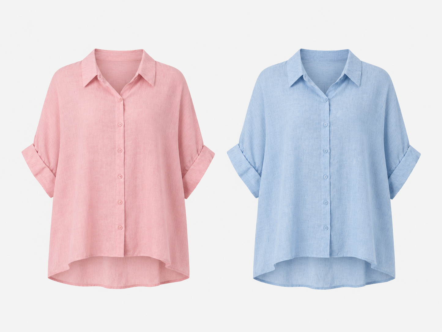 button up top in pink and blue