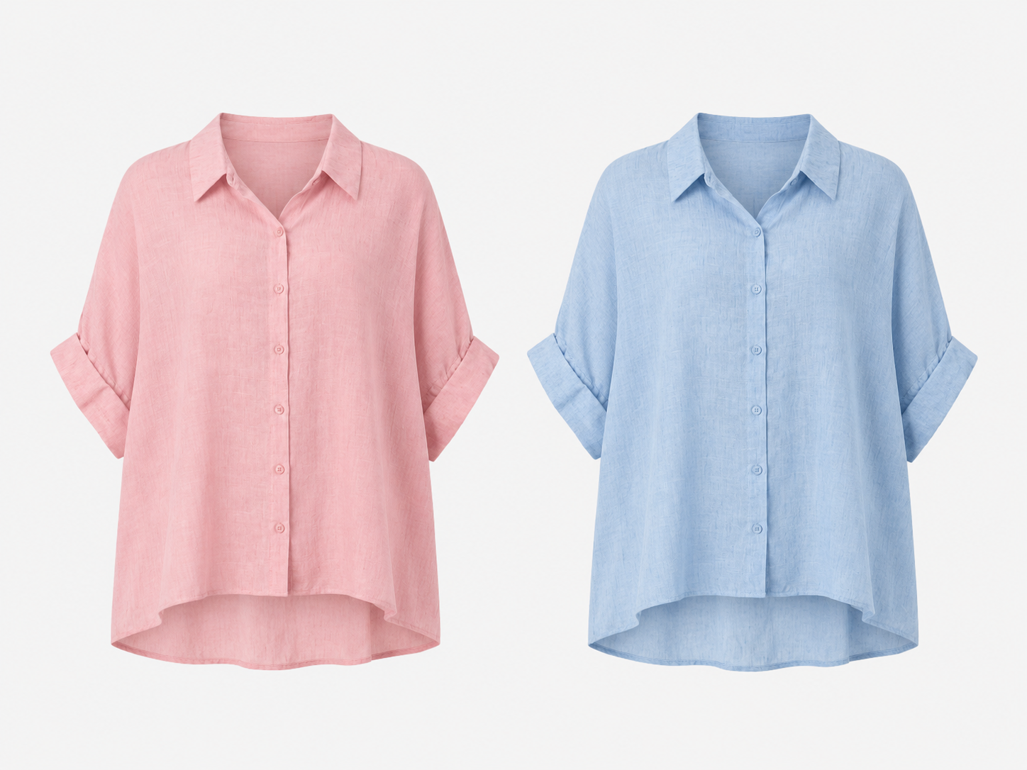 button up top in pink and blue