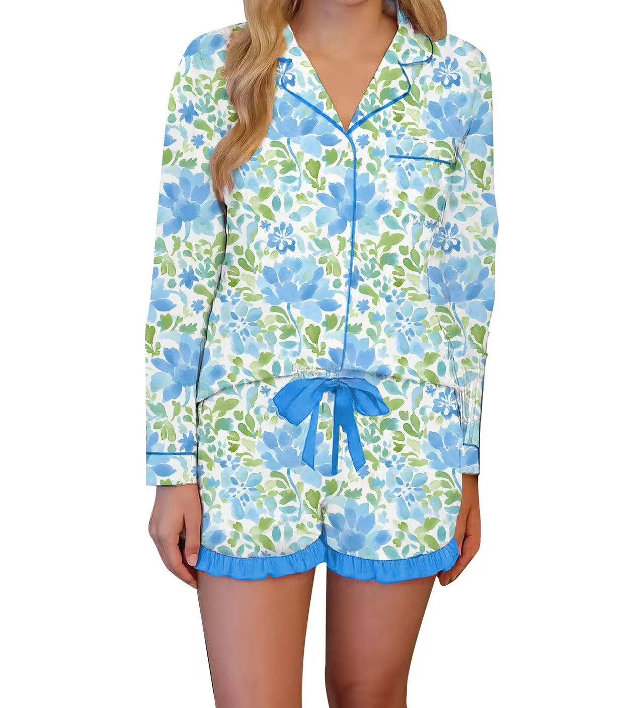 blue blossom pajamas