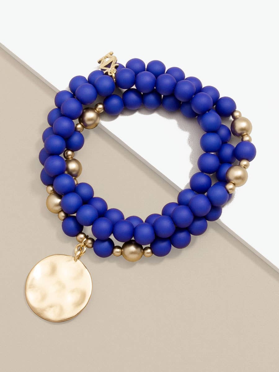 Zenzii Matte Beaded Wrap Charm Bracelet