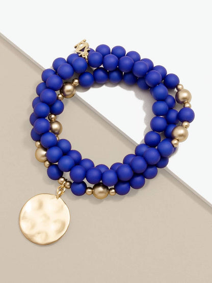Zenzii Matte Beaded Wrap Charm Bracelet
