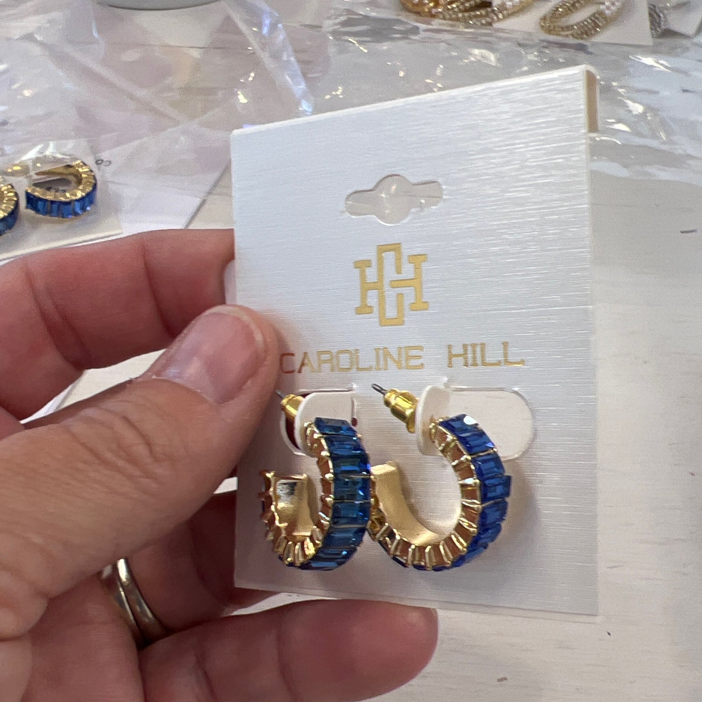 Caroline hill cz hoop blue