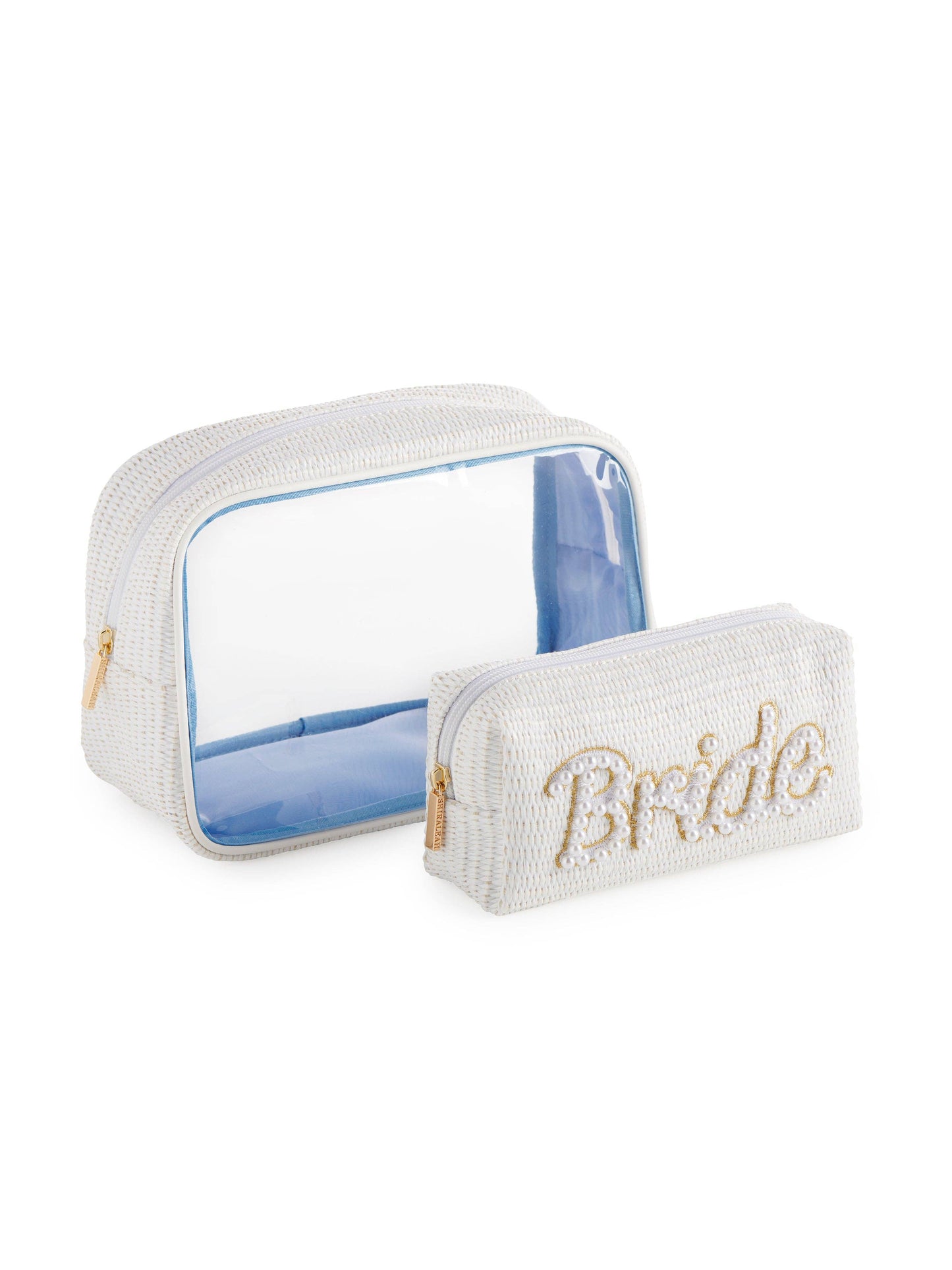 "BRIDE" SET OF 2 COSMETIC CASES, WHITE