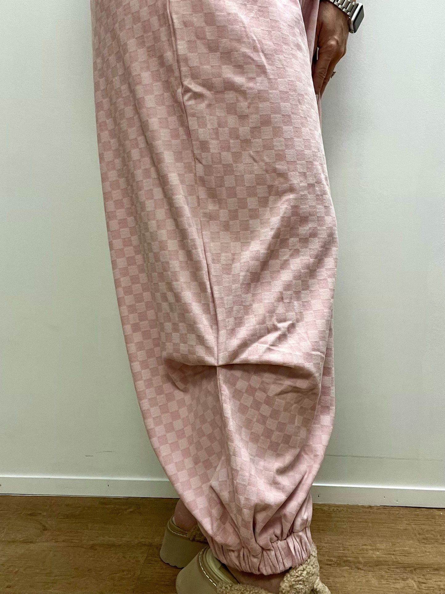 Modern Checkered French Terry Set