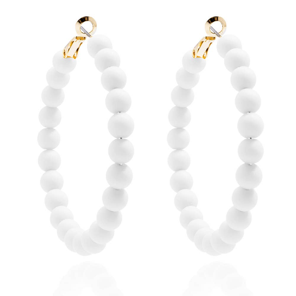Zenzii Matte Beaded Hoop Earring