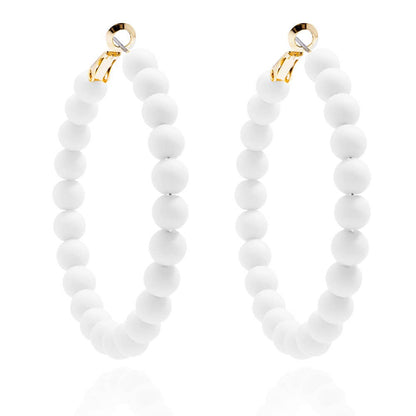 Zenzii Matte Beaded Hoop Earring