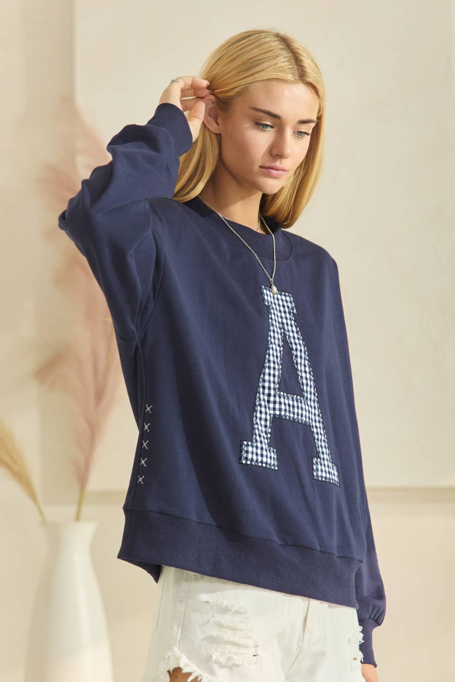 "A" Patched Gameday Pullover Sweatshirt