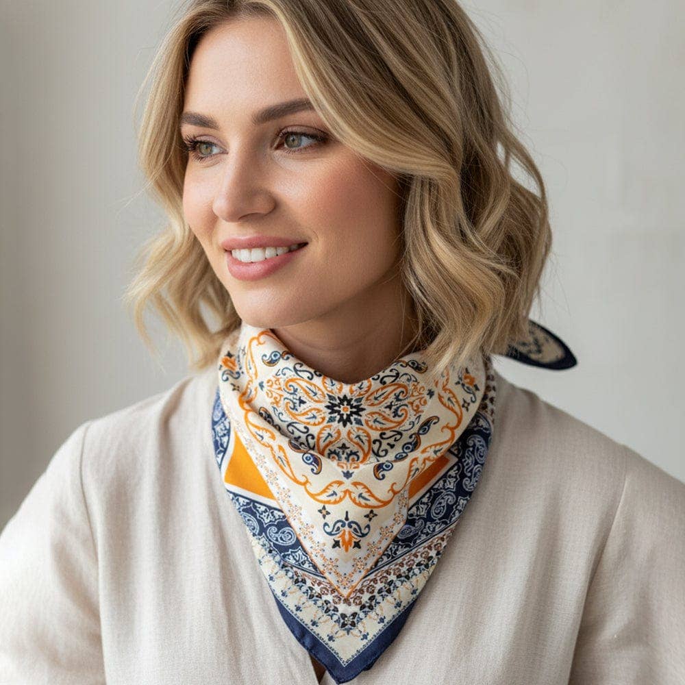 BS0096 Paisley and Arabesque Oriental Print Bandana