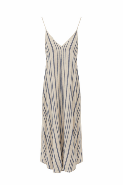 blue stripe beach dress