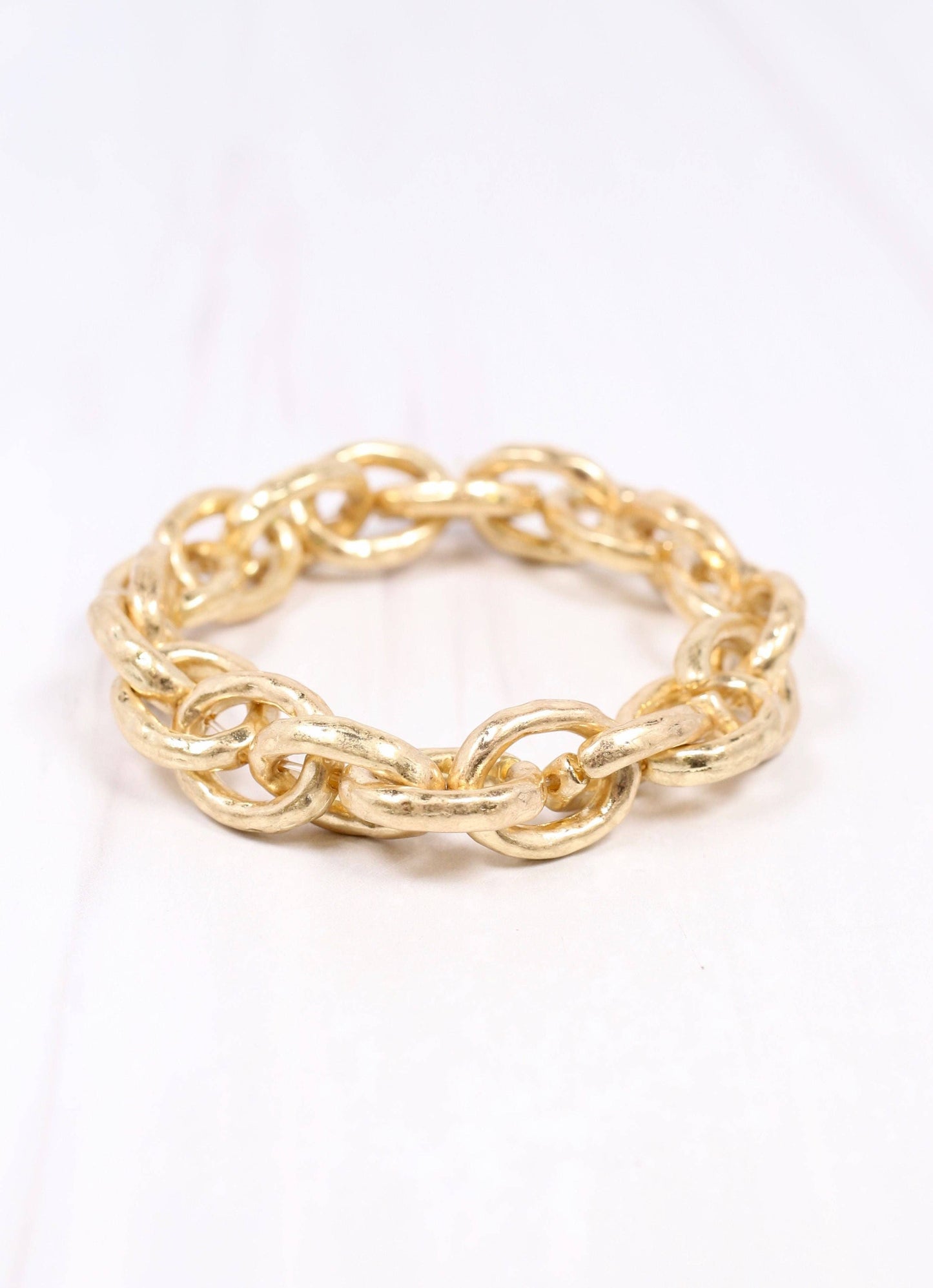 Caroline Hill Brooke Stretch Bracelet WORN GOLD