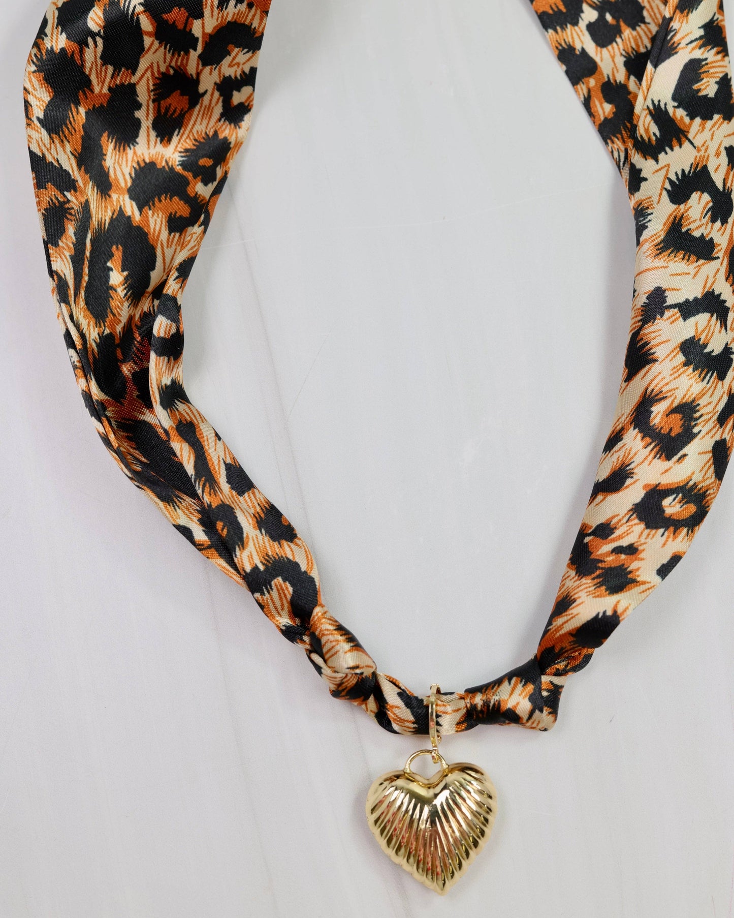 Lillie Scarf Charm Necklace LEOPARD